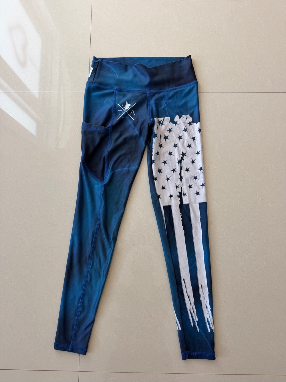 Women's Blue American Flag Performance Leggings